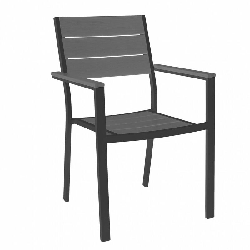 foto del prodotto poltrona cervia impilabile 58x58x89 h cm in alluminio antracite
