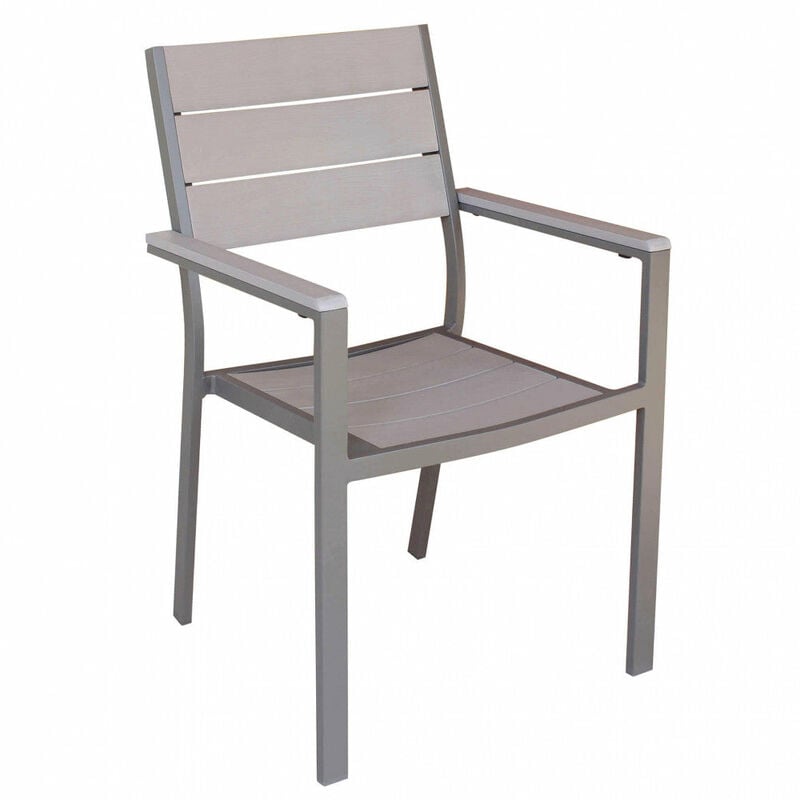 foto del prodotto poltrona cervia impilabile 58x58x89 h cm in alluminio taupe
