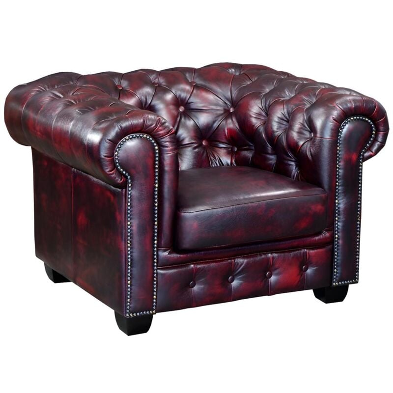 foto del prodotto poltrona chesterfield 100 cuoio di bufalo cherry brenton