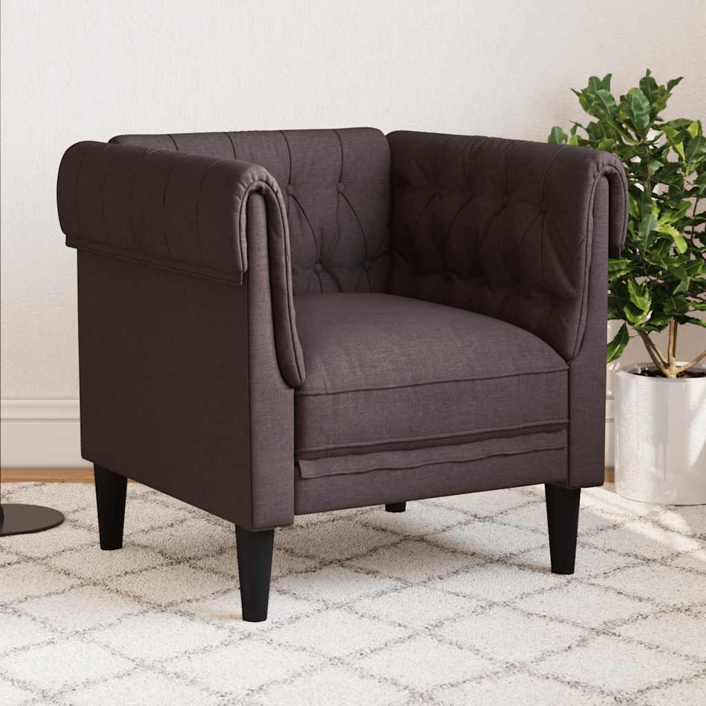 foto del prodotto poltrona chesterfield marrone scuro in tessutocod mxl 115517