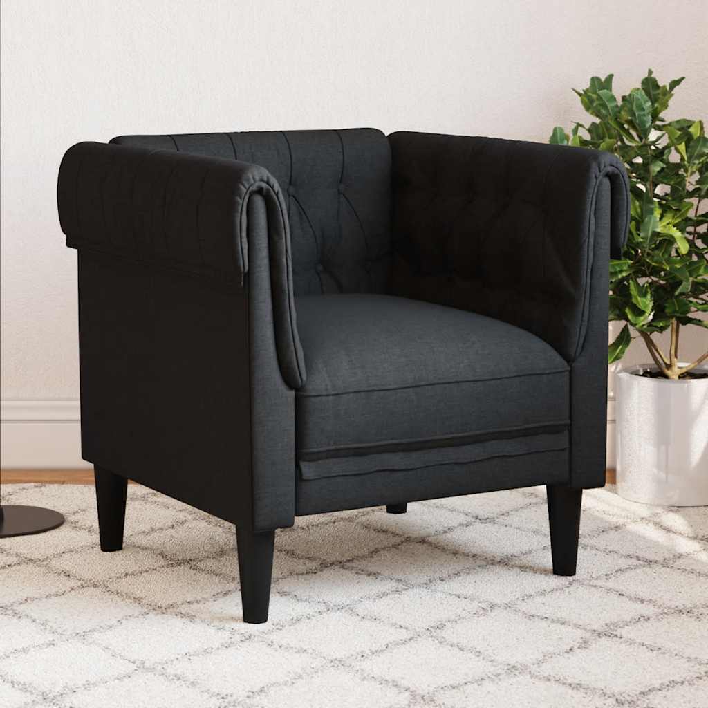 foto del prodotto poltrona chesterfield nera in tessutocod mxl 91540