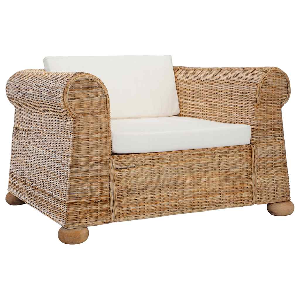 foto del prodotto poltrona con cuscini in rattan naturale cod mxl 57978