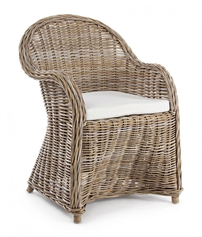 foto del prodotto poltrona con cuscini martin new naturale in fibre naturali
