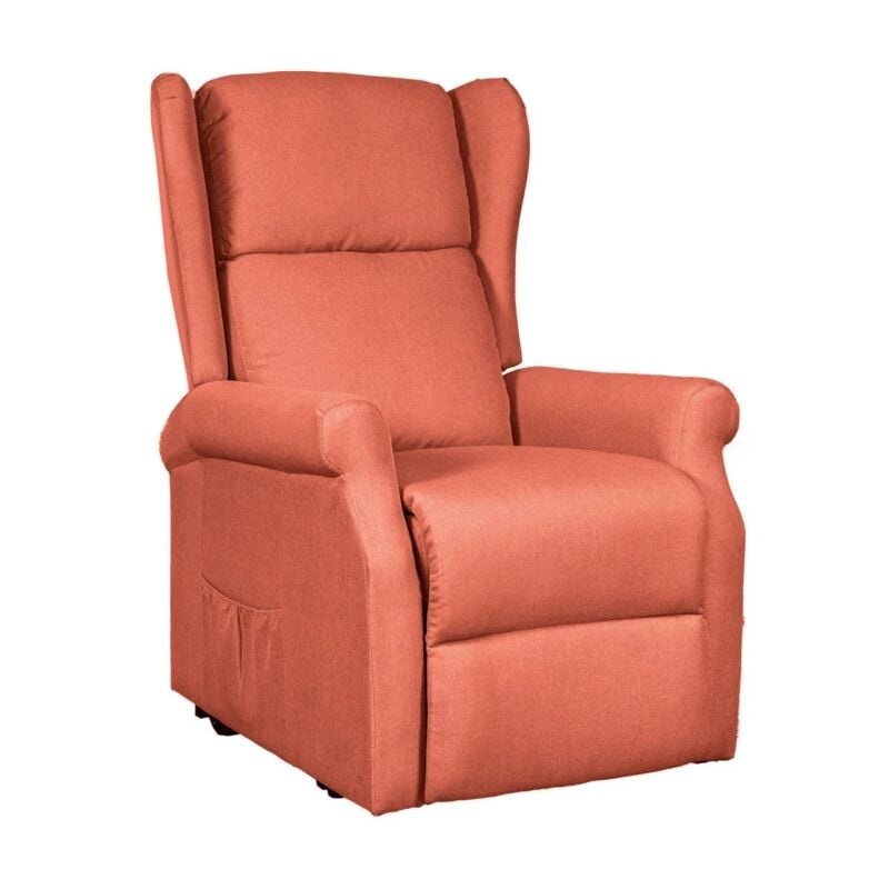 foto del prodotto poltrona con recliner elettrico bellahome berg tessuto mattone, 72,5x94x109 cm