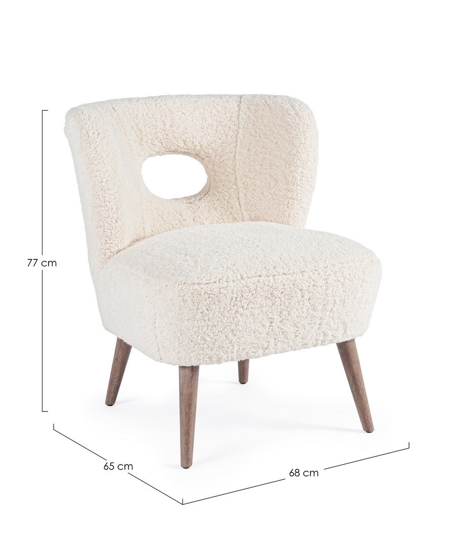 foto del prodotto poltrona cortina per interno, struttura in legno di pino 65 x 68 x 77h cm bianco