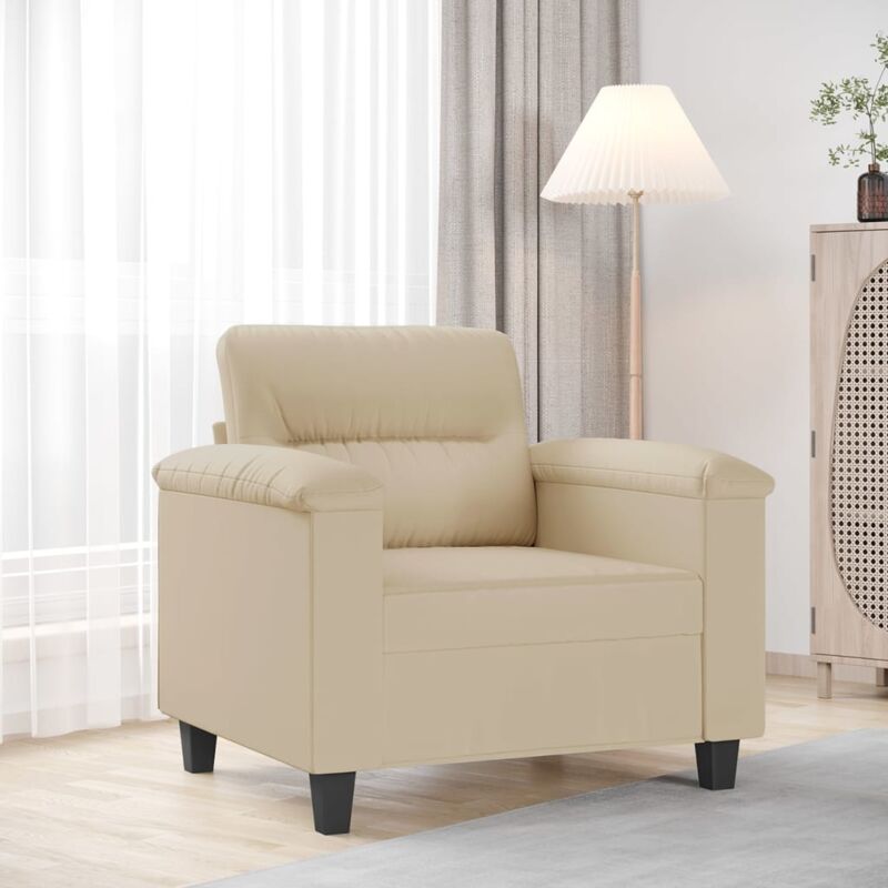 foto del prodotto poltrona crema 60 cm in microfibra vidaxl