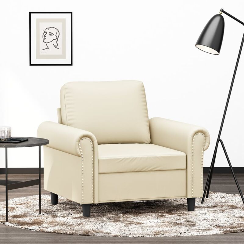 foto del prodotto poltrona crema 60 cm in similpelle vidaxl