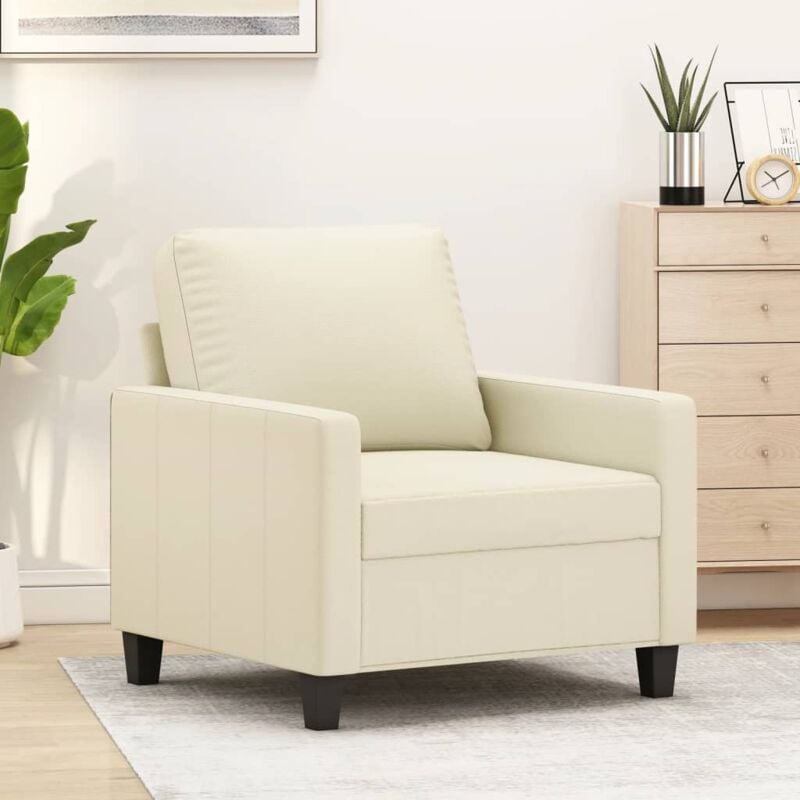 foto del prodotto poltrona crema 60 cm in similpelle vidaxl