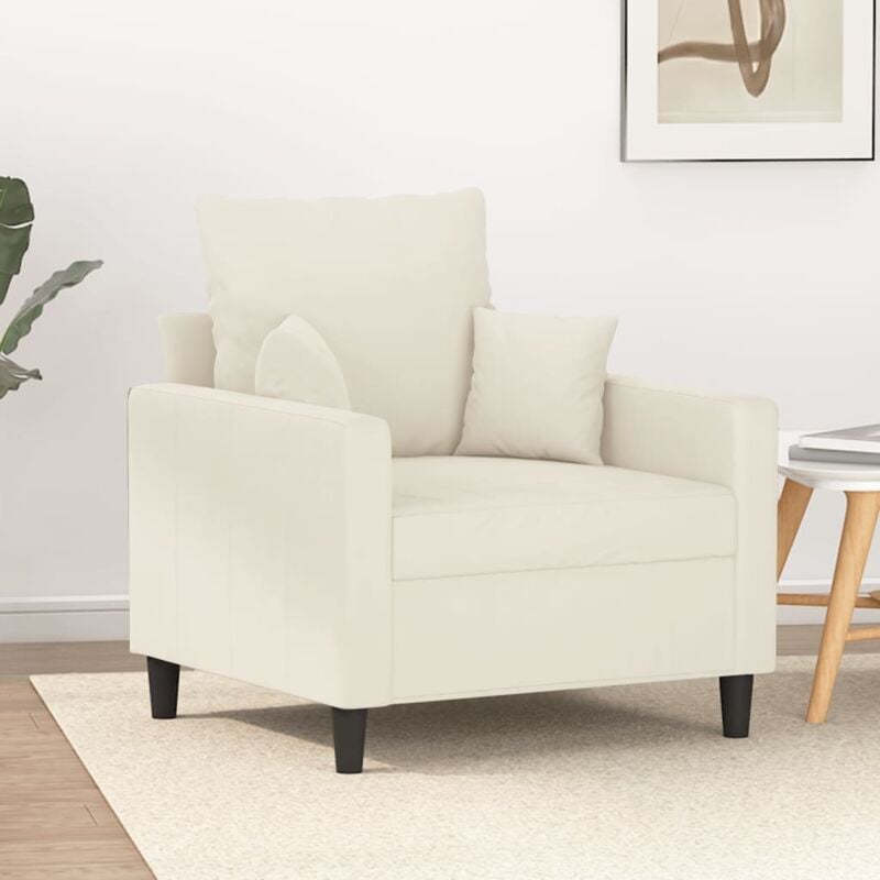 foto del prodotto poltrona crema 60 cm velluto vidaxl