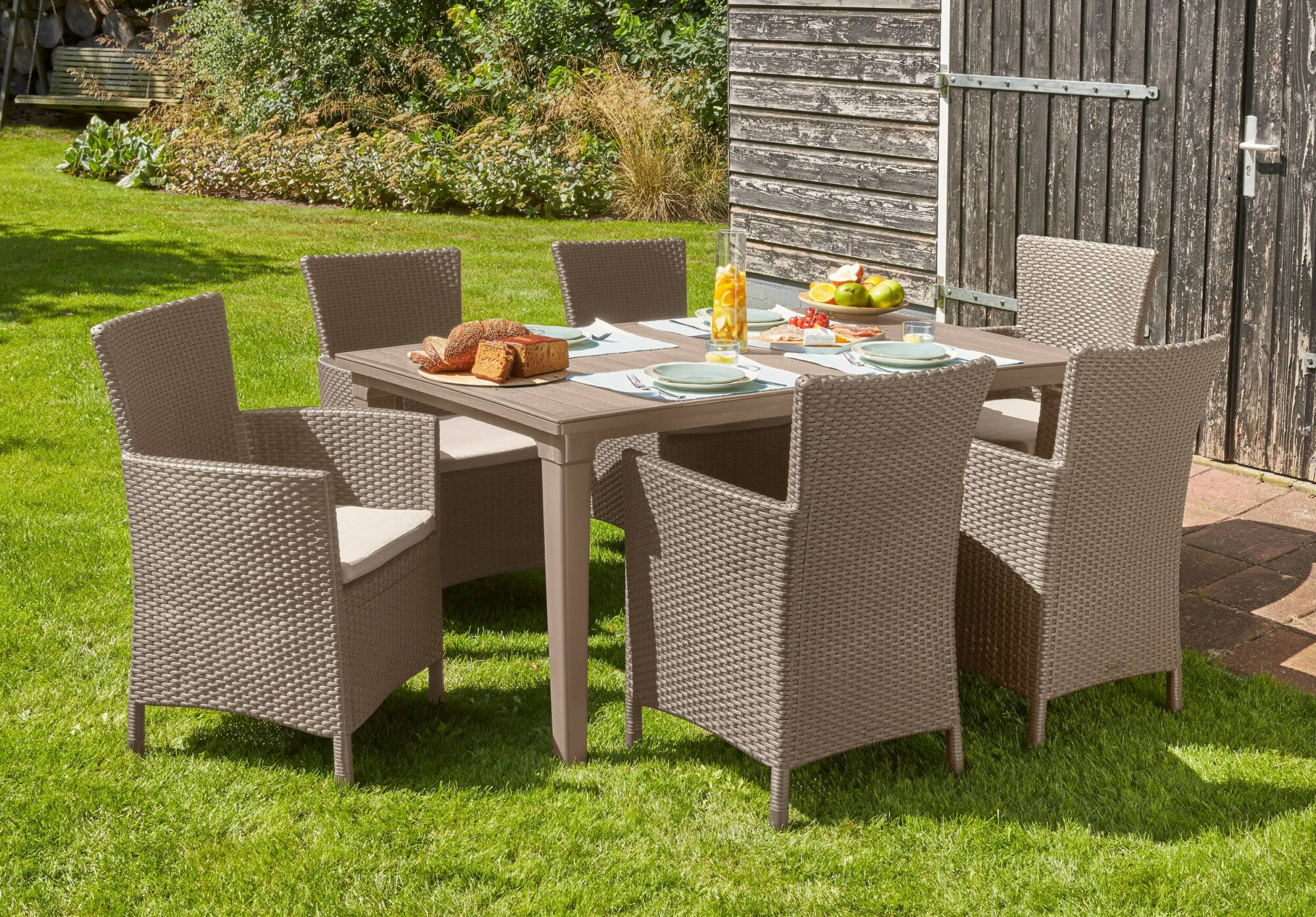foto del prodotto poltrona da esterno steinbach, poltroncina da giardino, seduta outdoor, poltrona per esterni, 62x60 h89 cm, tortora