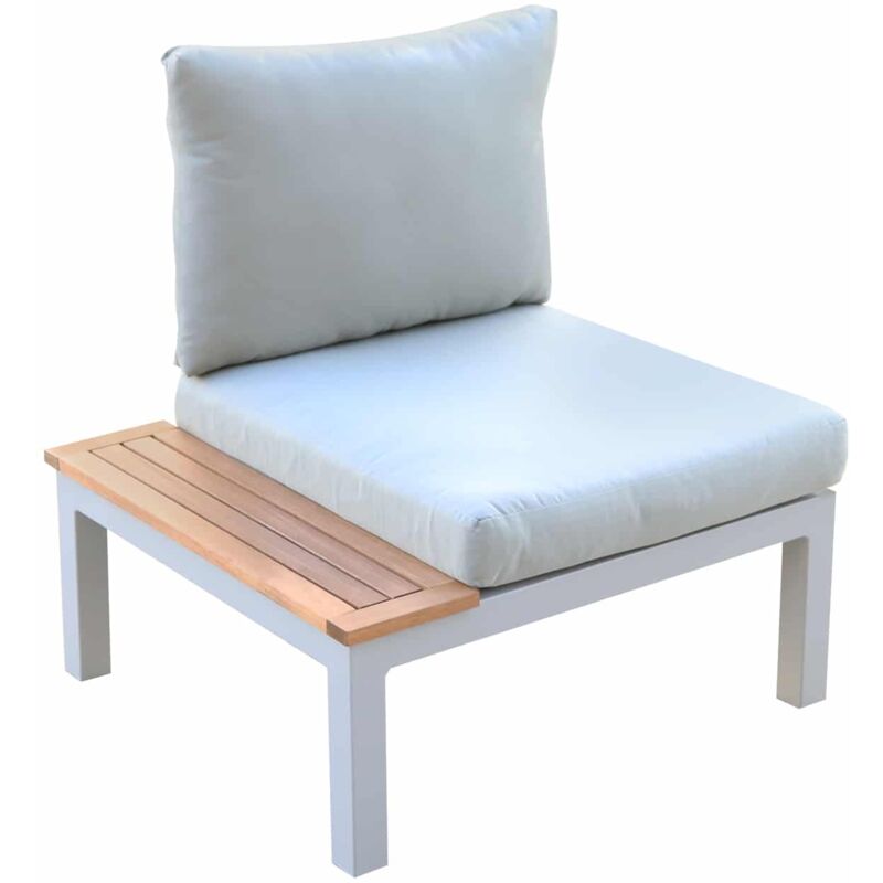 foto del prodotto poltrona da giardino chillvert b rgamo alluminio 78,2x76,6x73 cm grigia con tavolo e cuscini