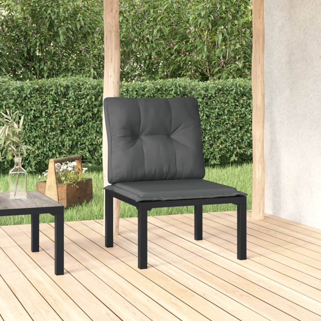 foto del prodotto poltrona da giardino con cuscini polyrattan nero e grigiocod mxl 118651