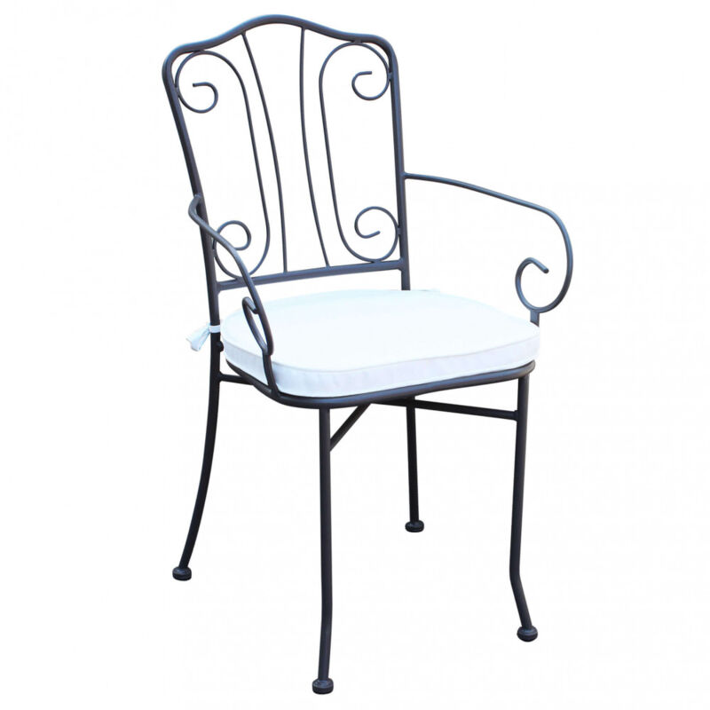 foto del prodotto poltrona da giardino con cuscino in acciaio cm 53x55x90 nevil colore taupe