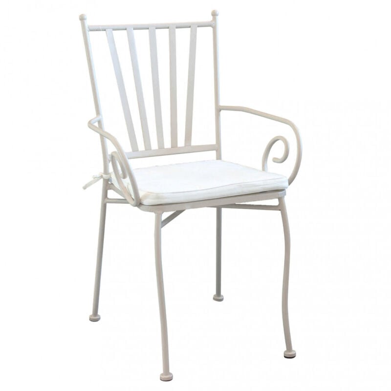 foto del prodotto poltrona da giardino con cuscino in acciaio cm 53x55x90 nevil colore tortora