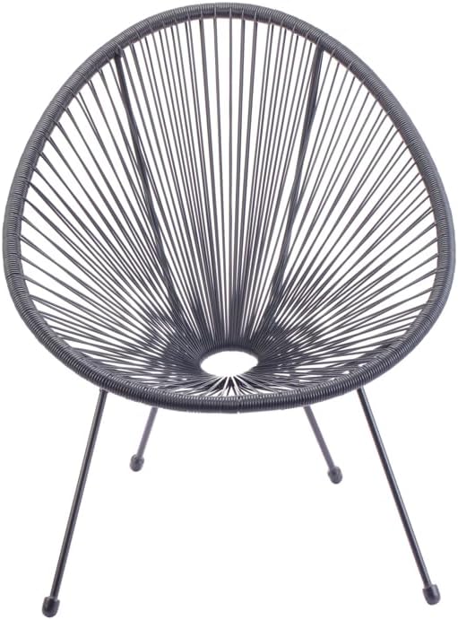 foto del prodotto poltrona da giardino in acciaio e corde scooby colore grigia