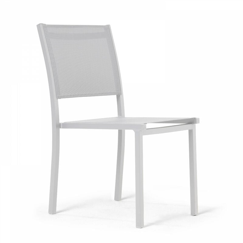 foto del prodotto poltrona da giardino in alluminio e textilene bianco