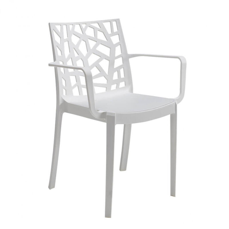 foto del prodotto poltrona da giardino in polipropilene cm 55x58x82 matrix colore bianco
