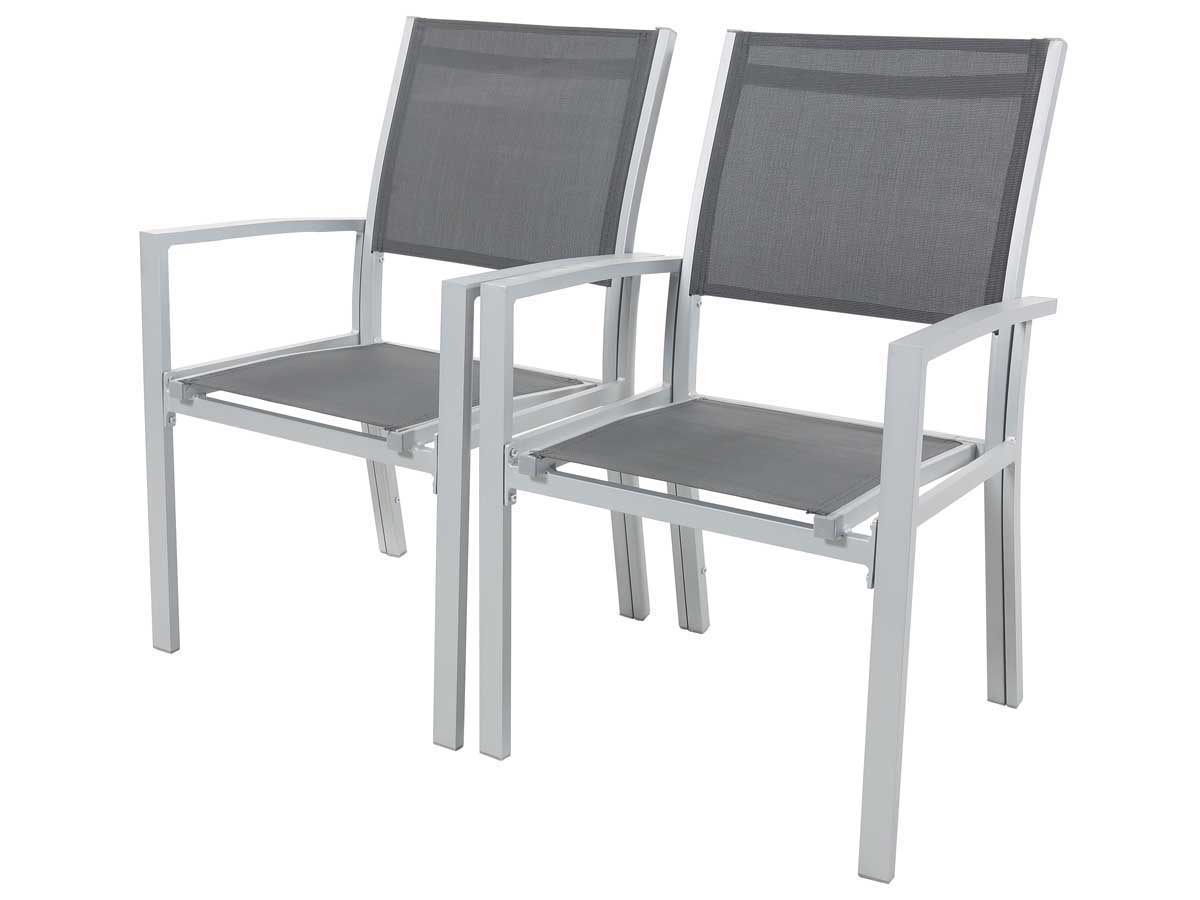 foto del prodotto poltrona da giardino quot tropic quot in alluminio textilene phoenix grigio scuro set da 2