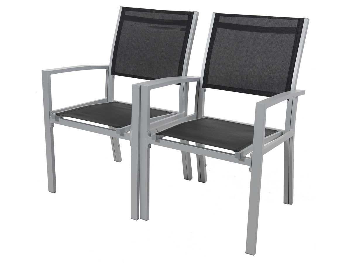 foto del prodotto poltrona da giardino quot tropic quot in alluminio textilene phoenix nero set da 2