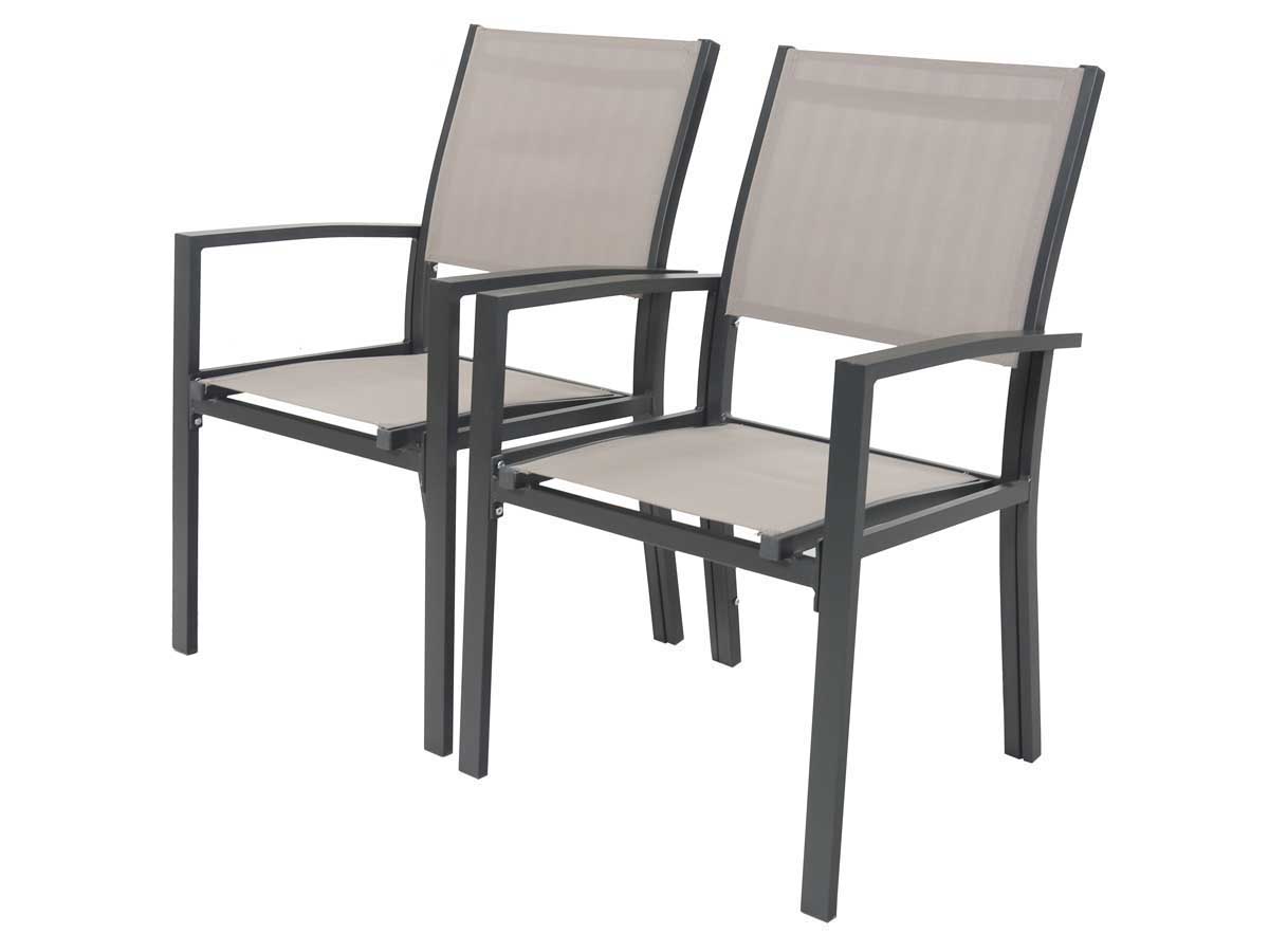 foto del prodotto poltrona da giardino quot tropic quot in alluminio textilene phoenix taupe set da 2
