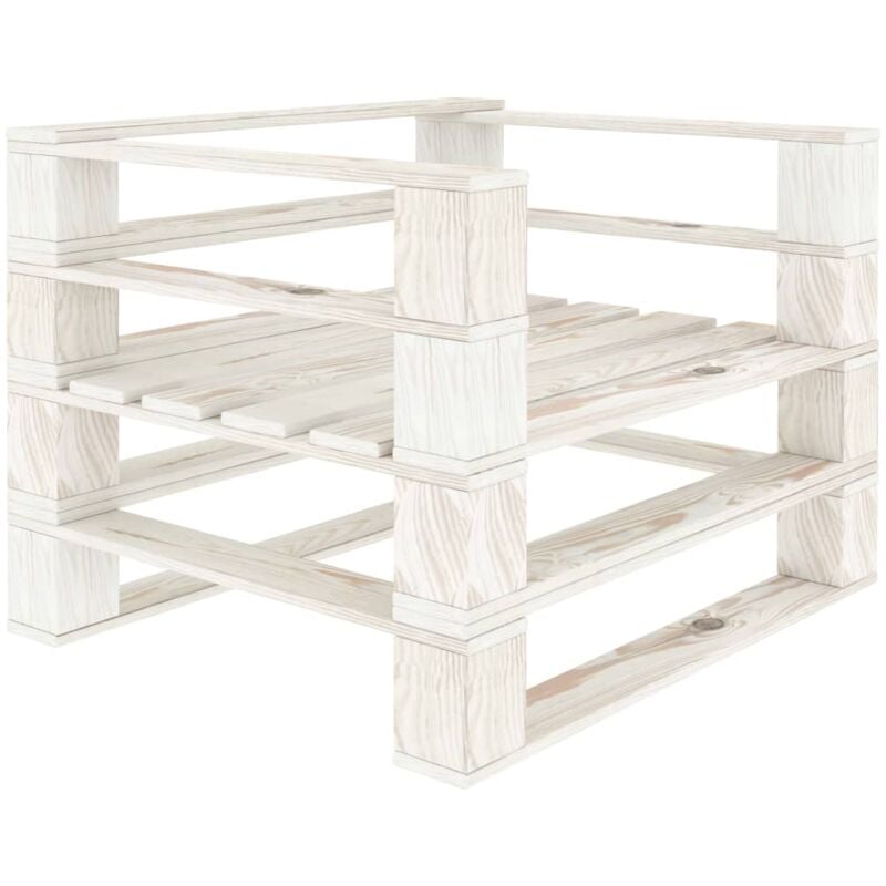 foto del prodotto poltrona da giardino su pallet in legno bianco