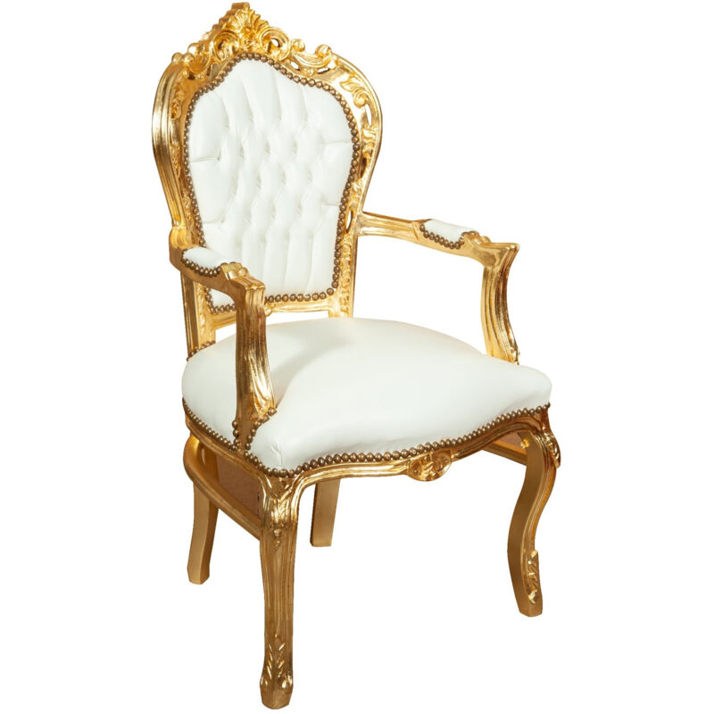 foto del prodotto poltrona da letto poltroncina imbottita stile francese luigi xvi poltrona con braccioli in legno sedia da camera 60x60x107 cm