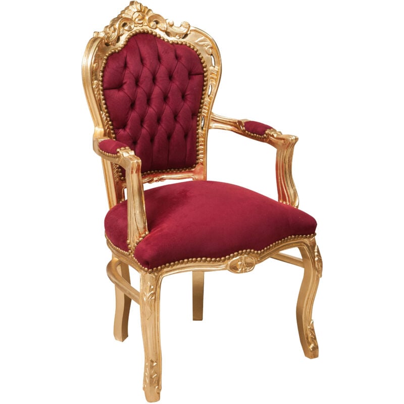 foto del prodotto poltrona da letto poltroncina imbottita stile francese luigi xvi poltrona con braccioli in legno sedia da camera 60x60x107 cm