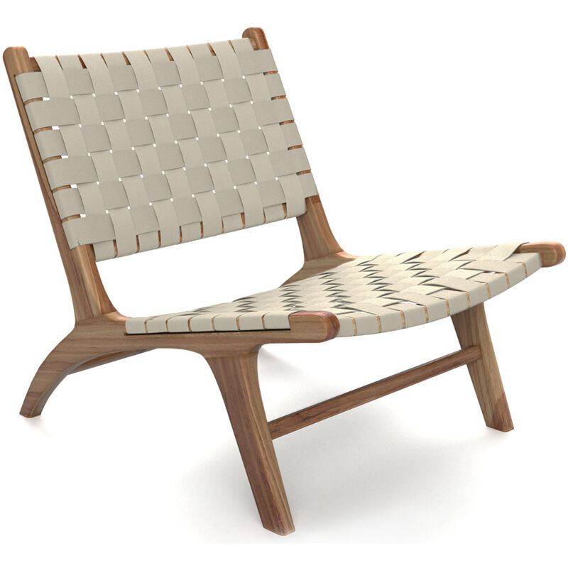 foto del prodotto poltrona da salotto poltrona artigianale design boho bali legno e corda recia talpa
