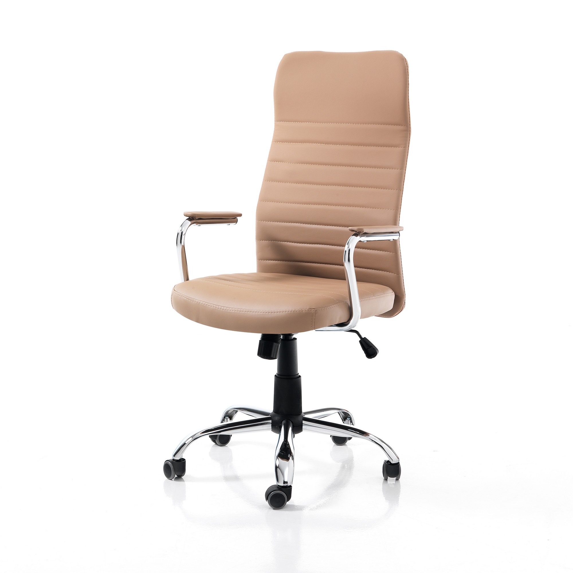 foto del prodotto poltrona da ufficio in pelle sintetica marrone cm h.108 118xl.56xp.62