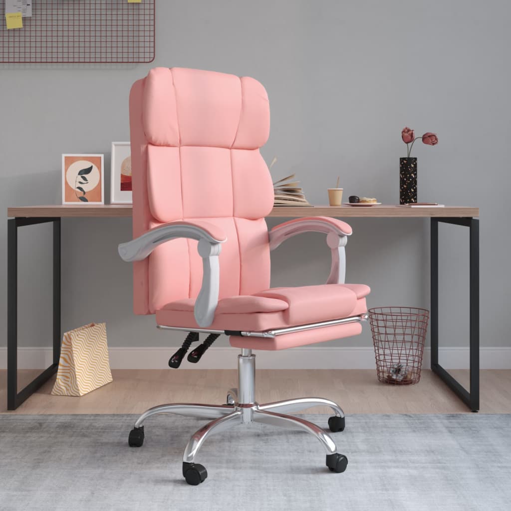 foto del prodotto poltrona da ufficio reclinabile rosa in similpelle cod mxl 8305