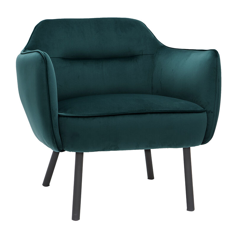 foto del prodotto poltrona di design in tessuto velluto blu petrolio laurens