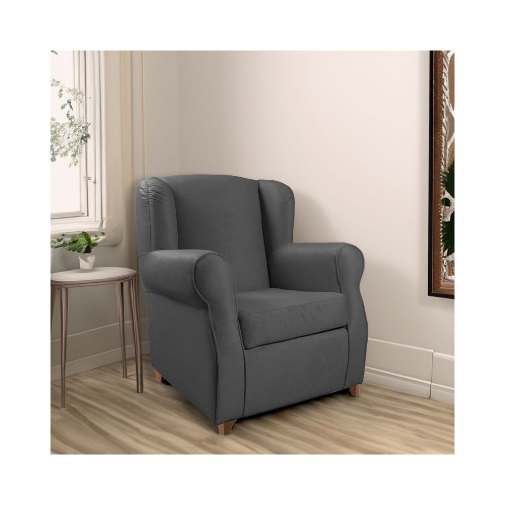 foto del prodotto poltrona ebro in tessuto colore grigio