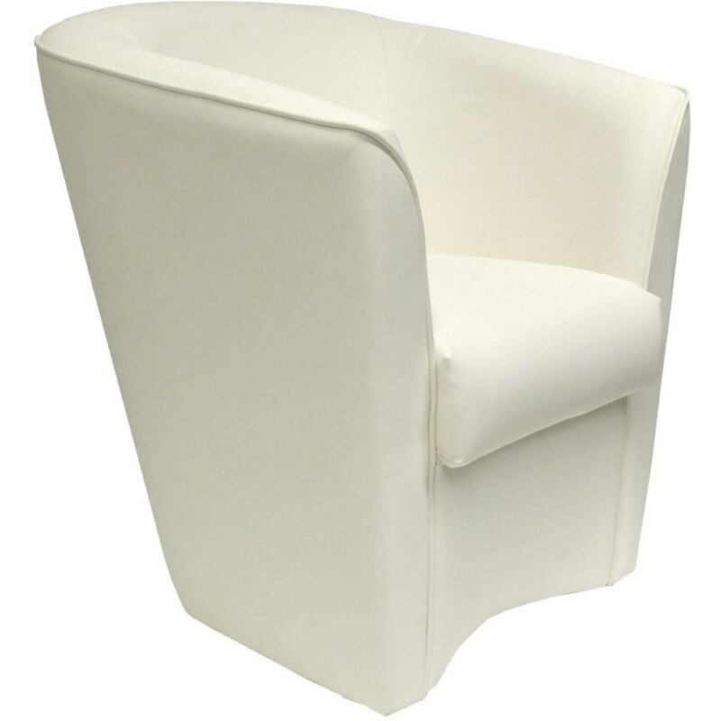 foto del prodotto poltrona ecopelle bianco da attesa camera letto