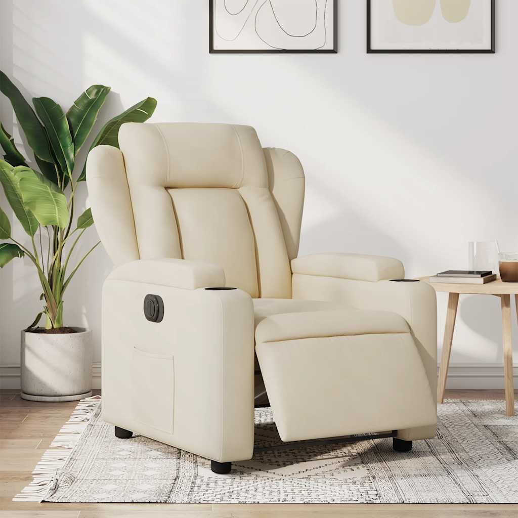 foto del prodotto poltrona elettrica reclinabile crema in tessutocod mxl 132947