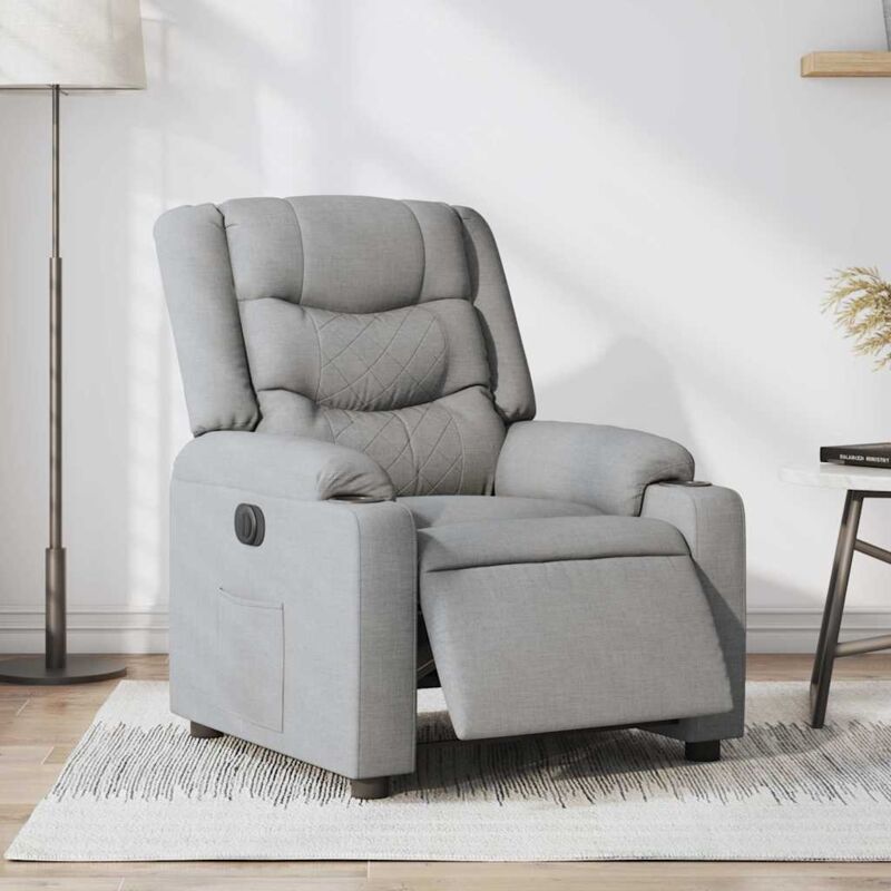 foto del prodotto poltrona elettrica reclinabile grigio chiaro in tessutocod mxl 133094