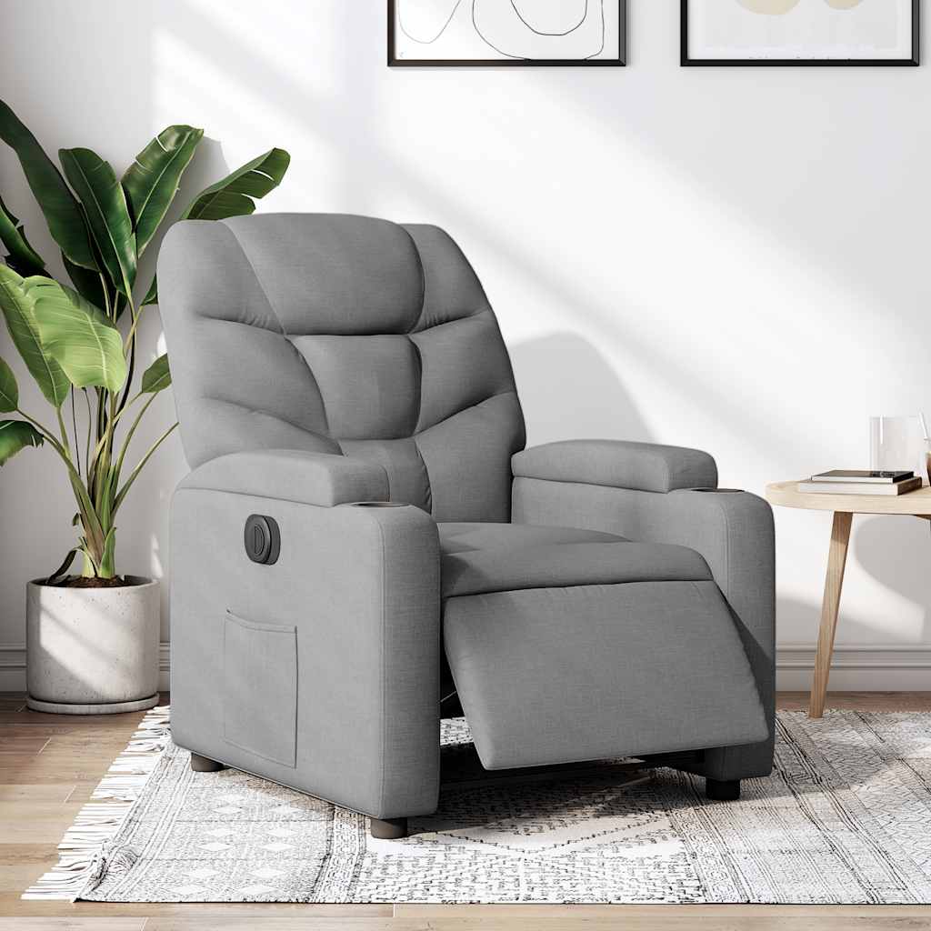 foto del prodotto poltrona elettrica reclinabile grigio chiaro in tessutocod mxl 85018