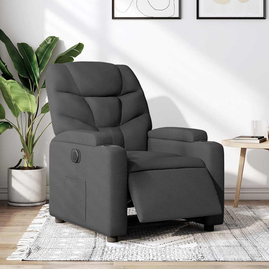 foto del prodotto poltrona elettrica reclinabile grigio scuro in tessutocod mxl 108981