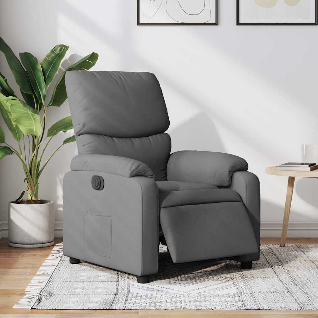 foto del prodotto poltrona elettrica reclinabile grigio scuro in tessutocod mxl 109248