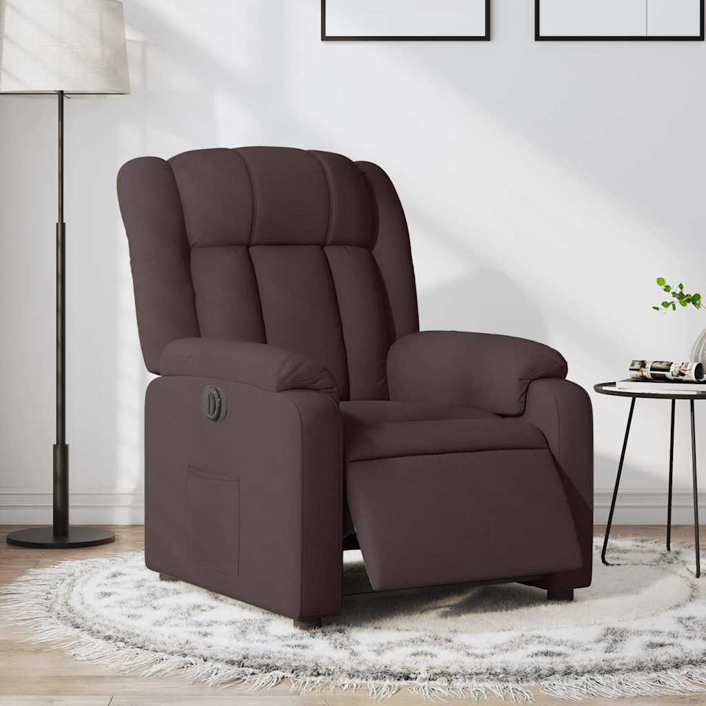 foto del prodotto poltrona elettrica reclinabile marrone scuro in tessutocod mxl 132849