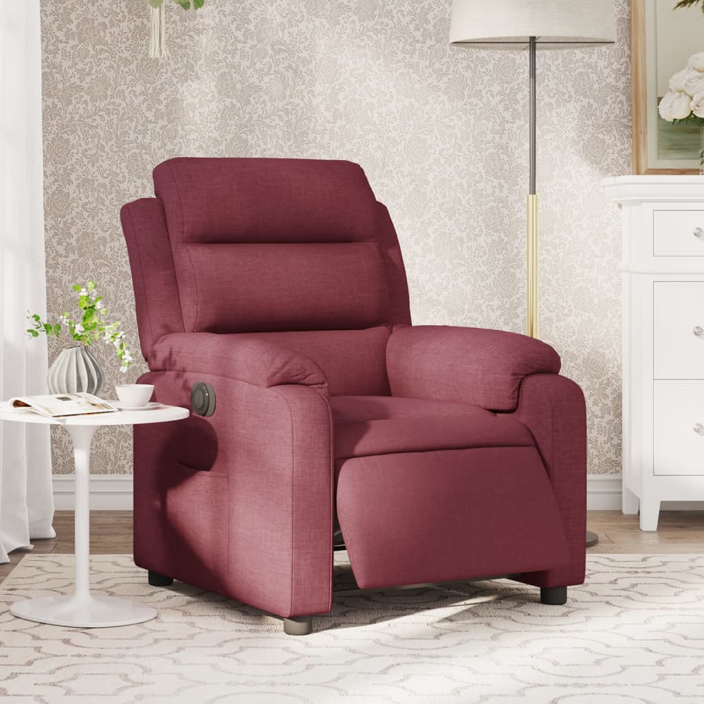 foto del prodotto poltrona elettrica reclinabile rosso vino in tessutocod mxl 108841