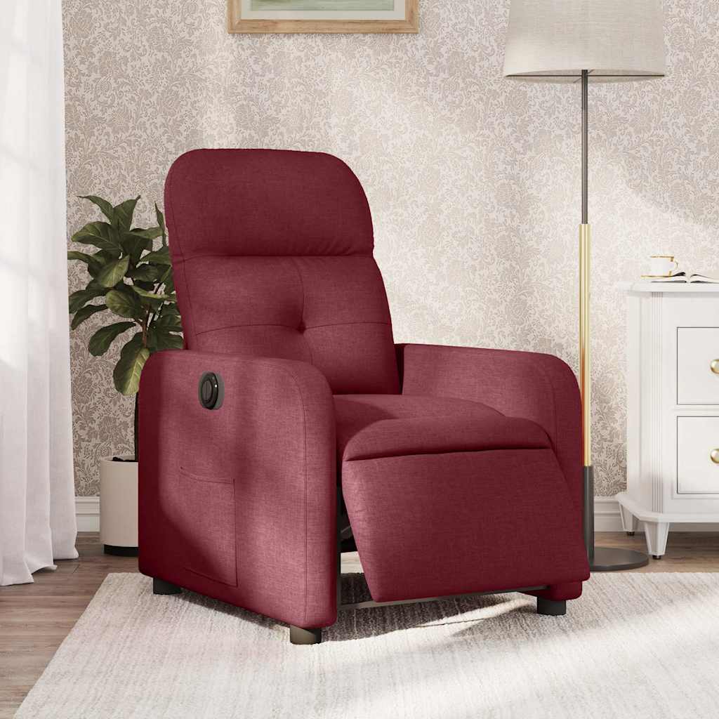 foto del prodotto poltrona elettrica reclinabile rosso vino in tessutocod mxl 108988