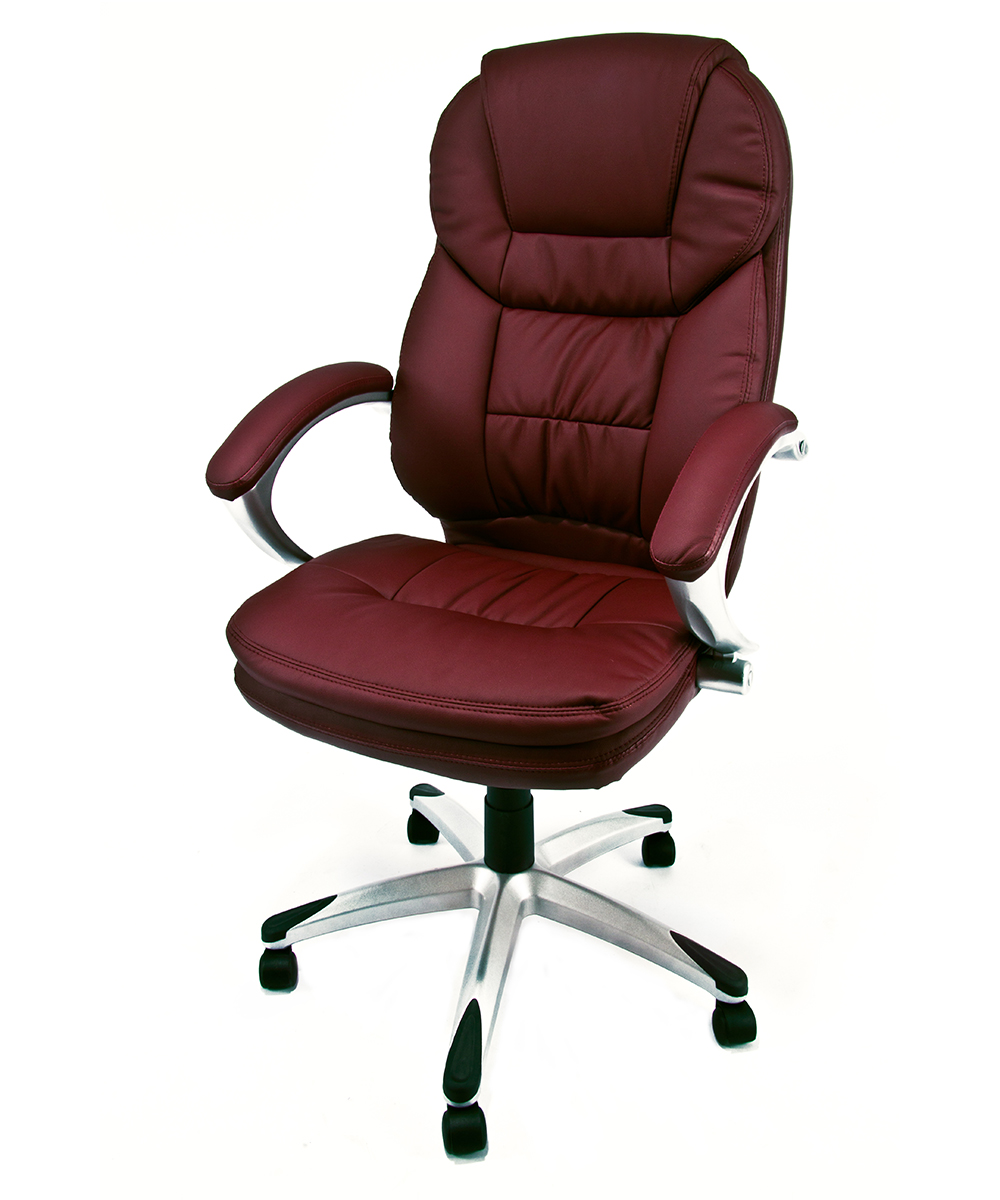 foto del prodotto poltrona ergonomica da ufficio e studio professionale colore bordeaux girevole modello roger
