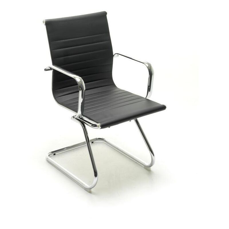foto del prodotto poltrona fissa su slitta mod. xeno direzionale colore nero ecopelle m0820 01