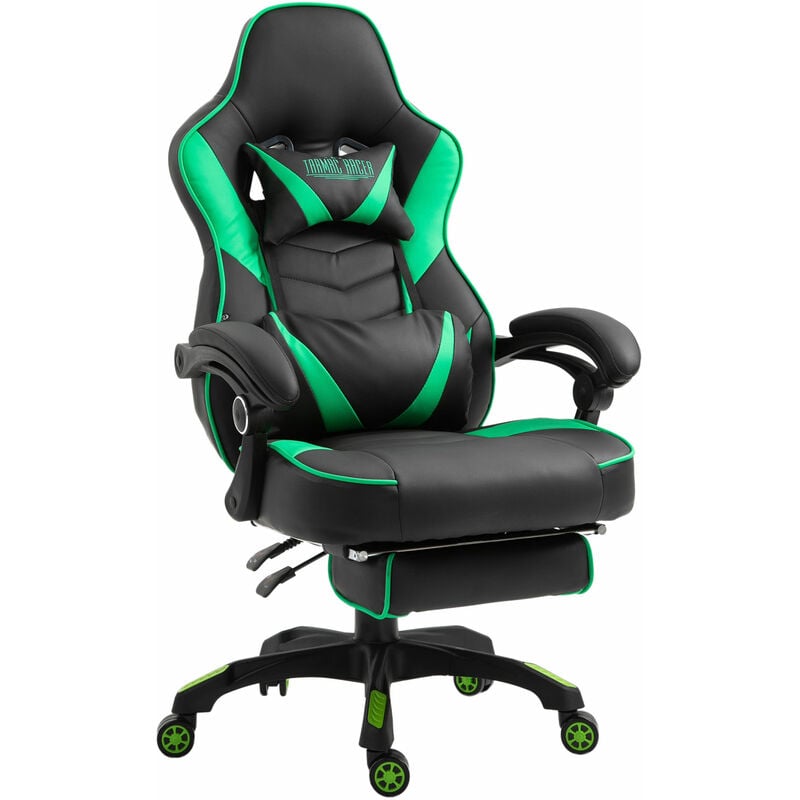 foto del prodotto poltrona gaming tilos in similpelle nero verde