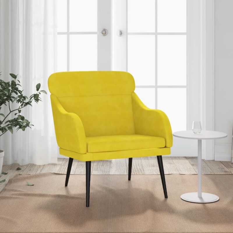 foto del prodotto poltrona gialla 63x76x80 cm velluto vidaxl