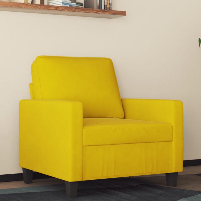 foto del prodotto poltrona giallo 60 cm velluto - vidaxl