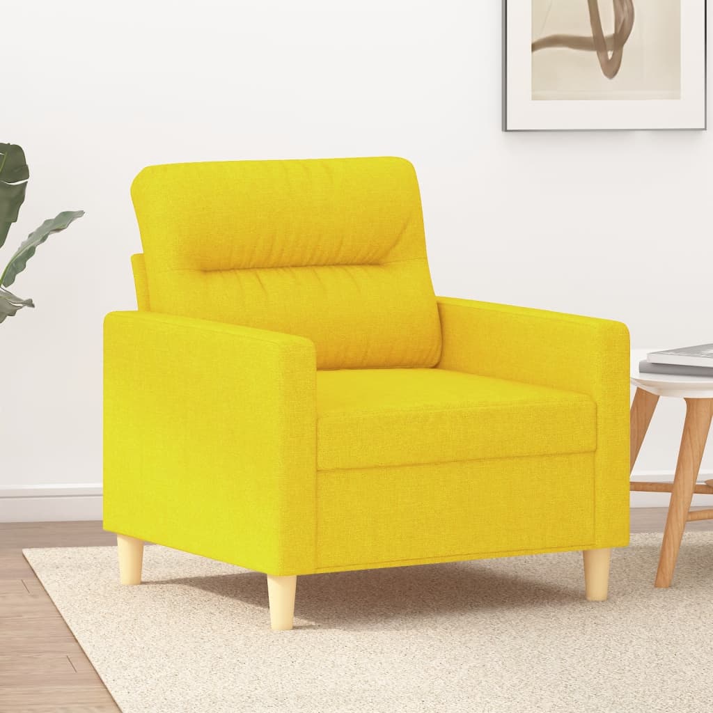 foto del prodotto poltrona giallo chiaro 60 cm in tessuto