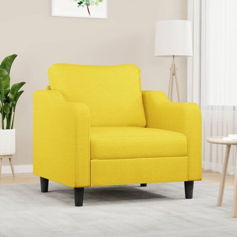 foto del prodotto poltrona giallo chiaro 60 cm in tessuto vidaxl