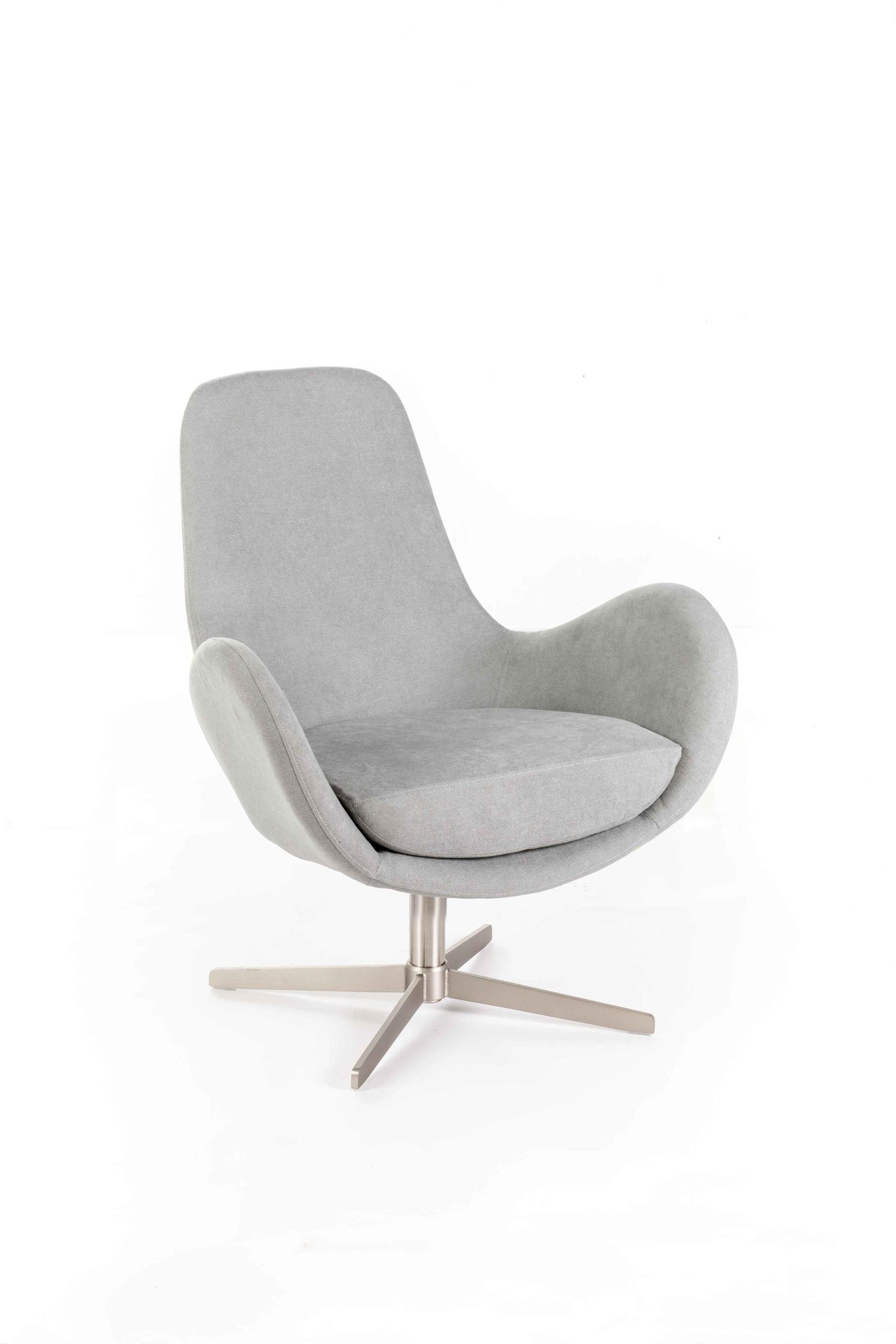 foto del prodotto poltrona girevole grigio chiaro 64 cm x 72 cm h. 42 cm