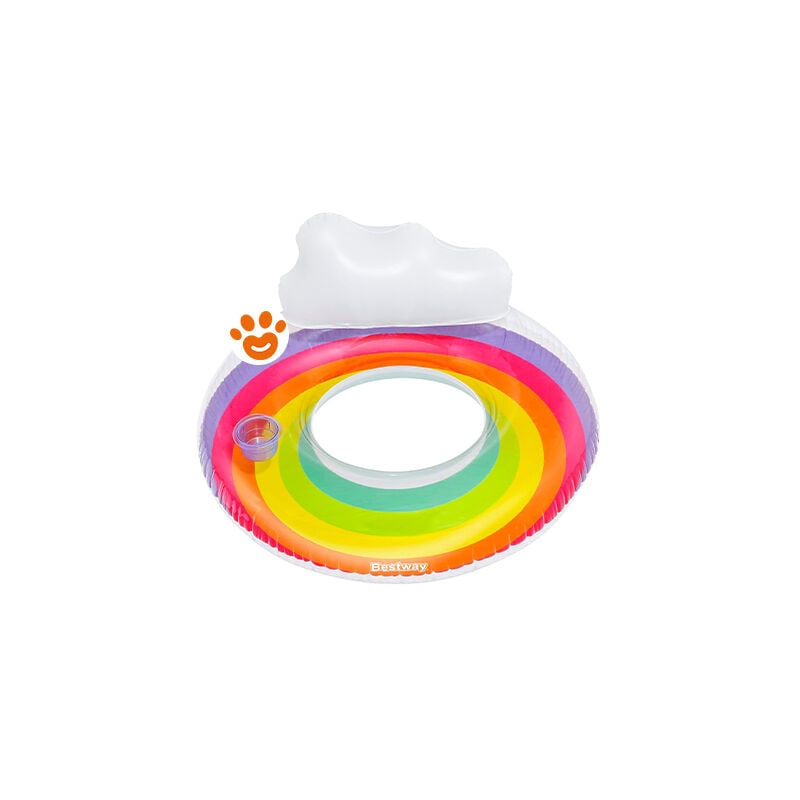 foto del prodotto poltrona gonfiabile rainbow dream con portabicchieri 107cm art. 43647 poltrona gonfiabile rainbow dream con portabicchieri 107cm art. 43647